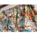 Colorful Blue Beautiful Birds Birdhouses With Outdoor Theme Nature Cotton Window Curtain Valance 42"W x 15"L, 42 W x 15L spread out flat....fits a window up to 29 wide.., By Handmade in the USA   